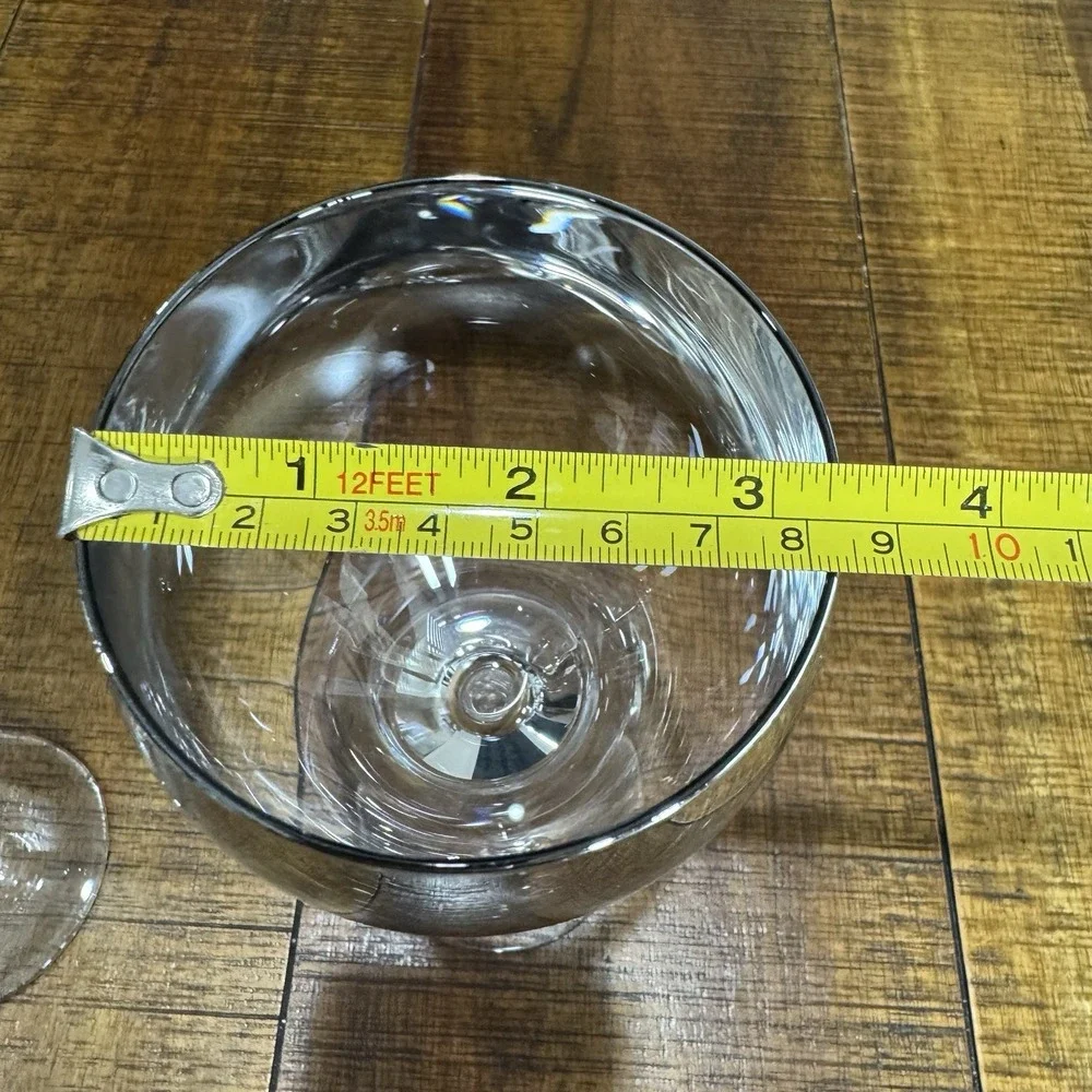 Mercury Ombre Wine Glasses‎ Set of 2 Classic Metallic Fade Tall Elegant Barware
